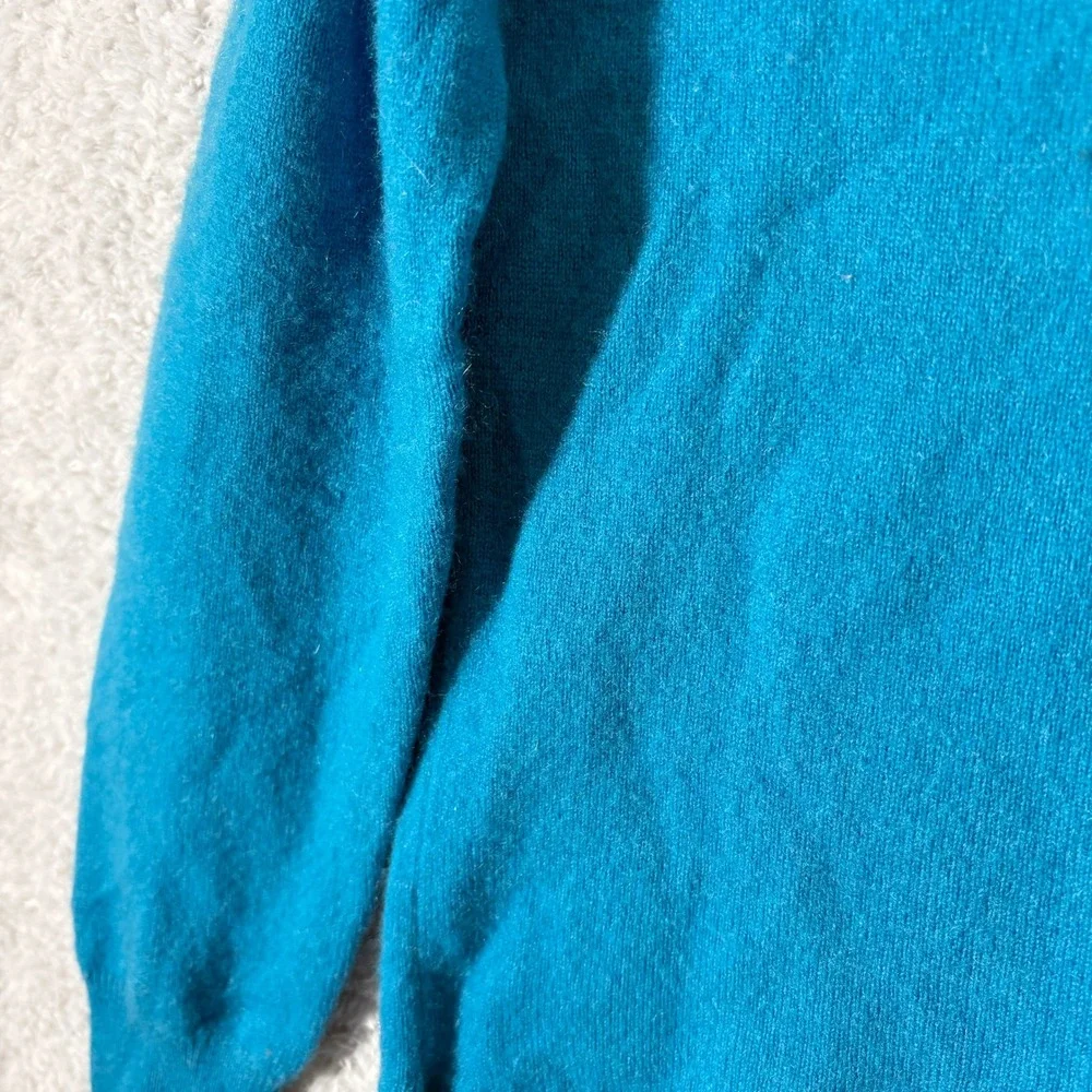 J. Crew Cashmere Slim Fit Crewneck Sweater Womens Size M Bright Blue Teal‎